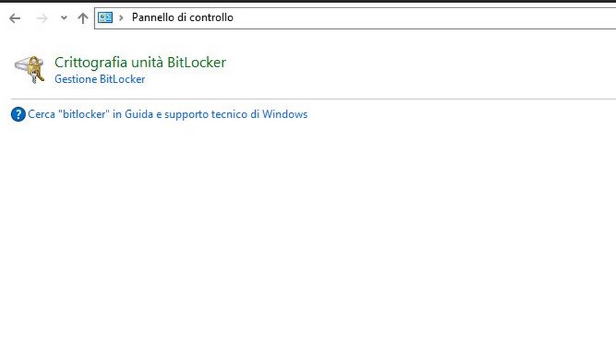 bitlocker pannello di controllo