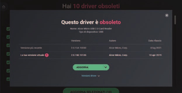 Avg Driver Updater driver obsoleto