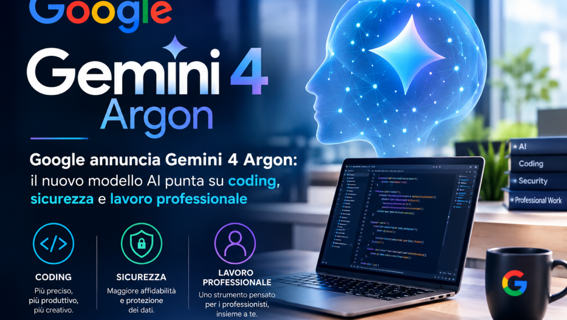 Google annuncia Gemini 4 Argon: il nuovo modello AI punta su coding, sicurezza e lavoro professionale